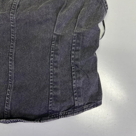 FREE PEOPLE 100% Cotton Louie Indigo Top Women's Sz L Black 98546724