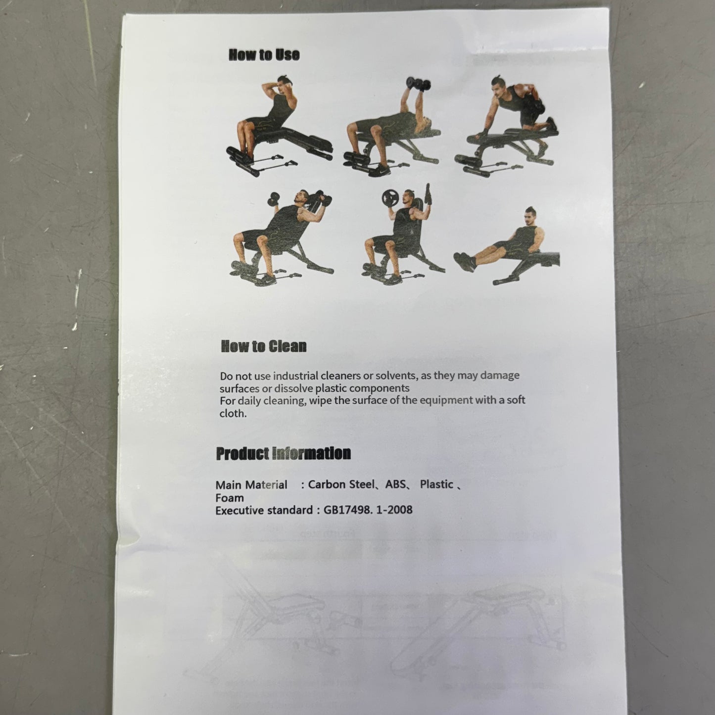 Collapsible Exercise Folding Adjustable Weight Bench Black/Red Size 46.5"x13.8"18.8"