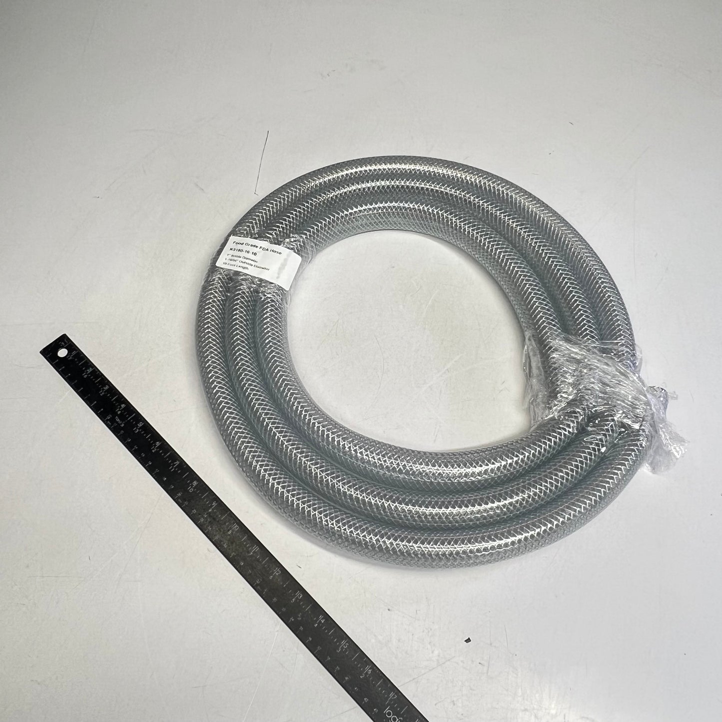 KURI TEC Clear Braid Food & Beverage Hose 1" ID 1-19/64" OD 10' K3150-16-10