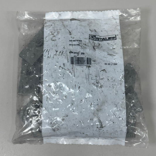 STAUFF (25 PACK) Single Welded Plate Twin Series 3D Carbon Steel Grey SP-3D-U-W2