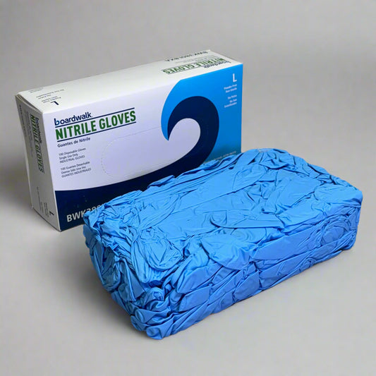 BOARDWALK (2 PACK) Disposable Nitrile Gloves Sz L, Blue BWK380LBXA