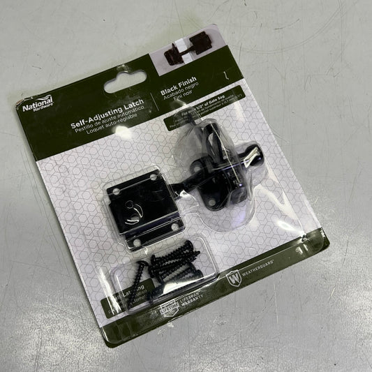 ZA@ NATIONAL HARDWARE (2 PACK) Self Adjusting Gate Latch For Both Left & Right Swinging Gates Black N342-626