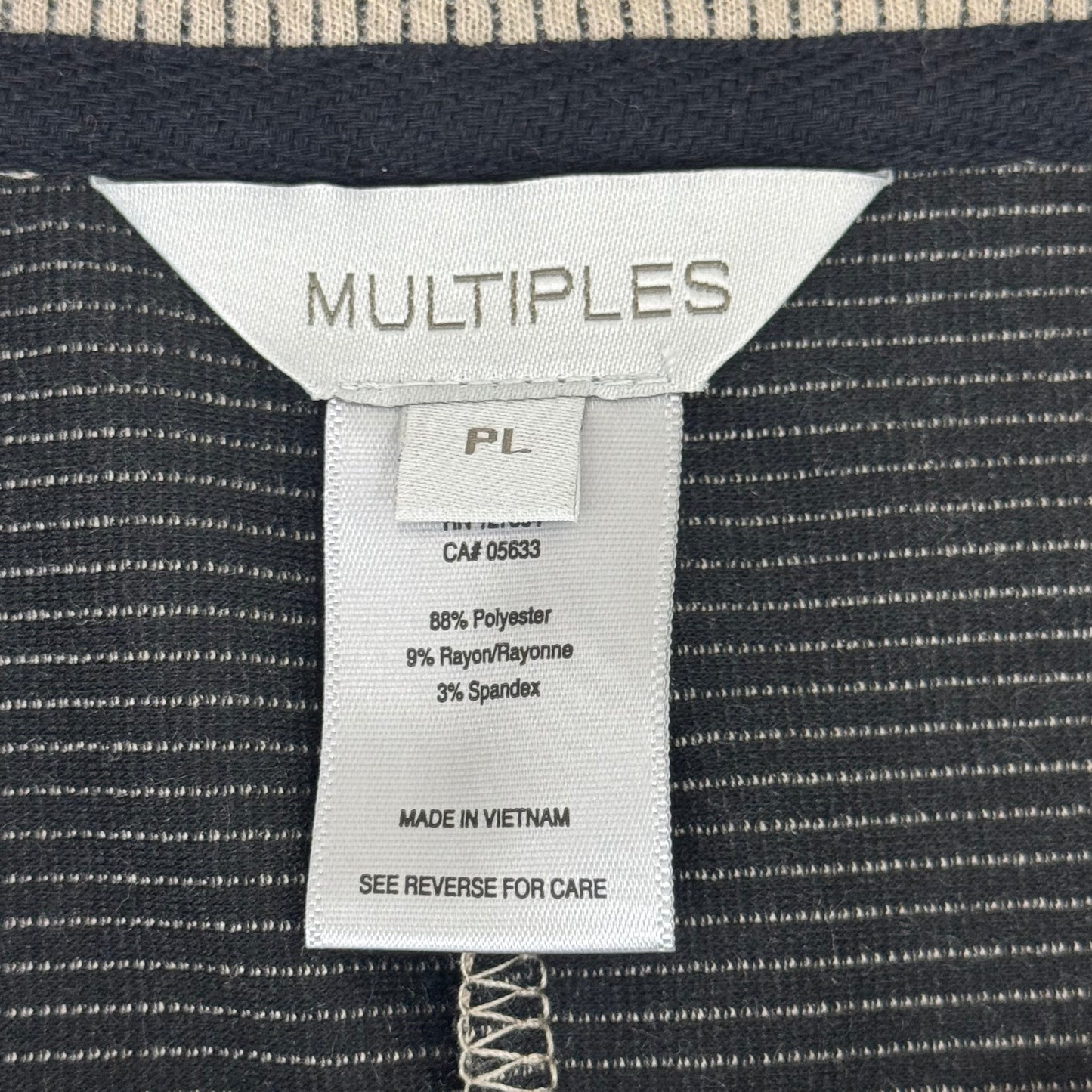 MULTIPLES Zippered Cowl Neck Top Petite Women's Sz PL Stone M44802TP