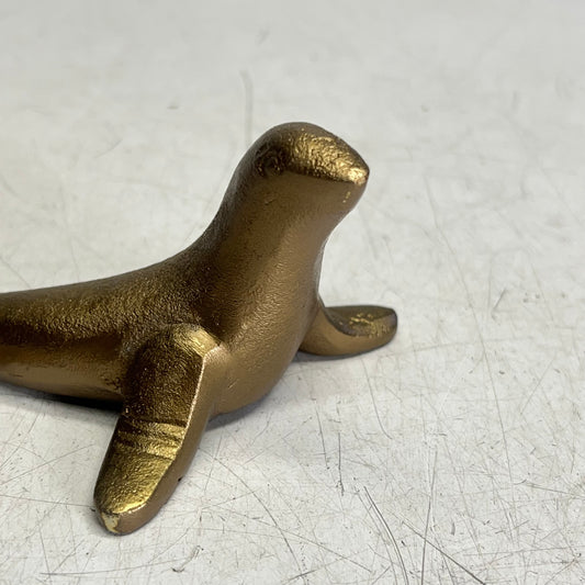 ZA@ CREATIVE CO OP Seal Shaped Bottle Opener 6" Antique Gold DG0345