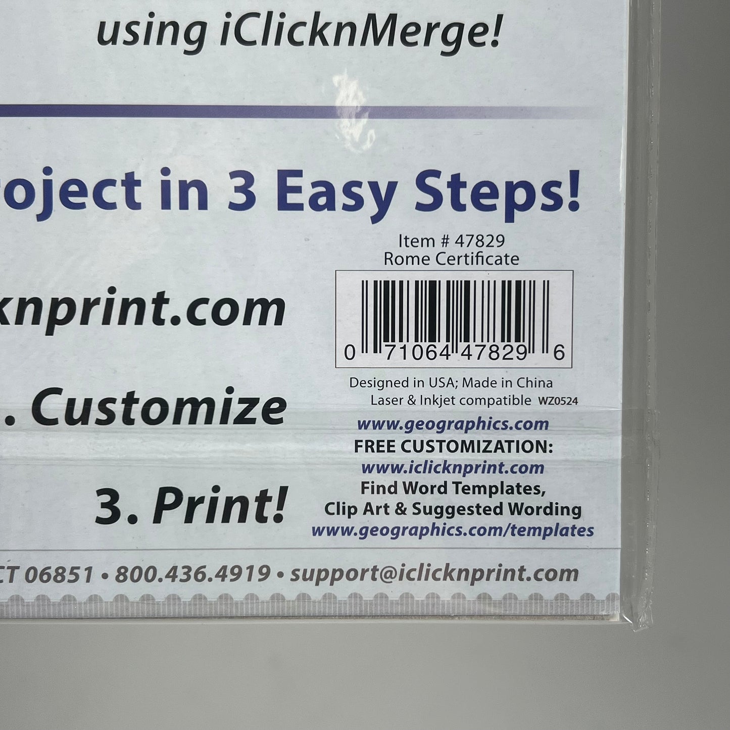 GEOGRAPHICS (2 PACK, 15 SHEETS EACH) Foil Certificates 8.5"x11" Gold/Off White