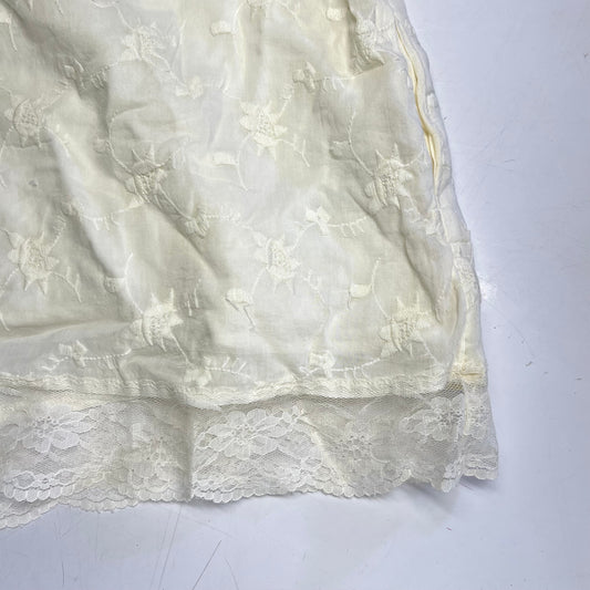 FREE PEOPLE Juno Embroidered Baby Doll Dress Women's Sz L White/Black 11163933