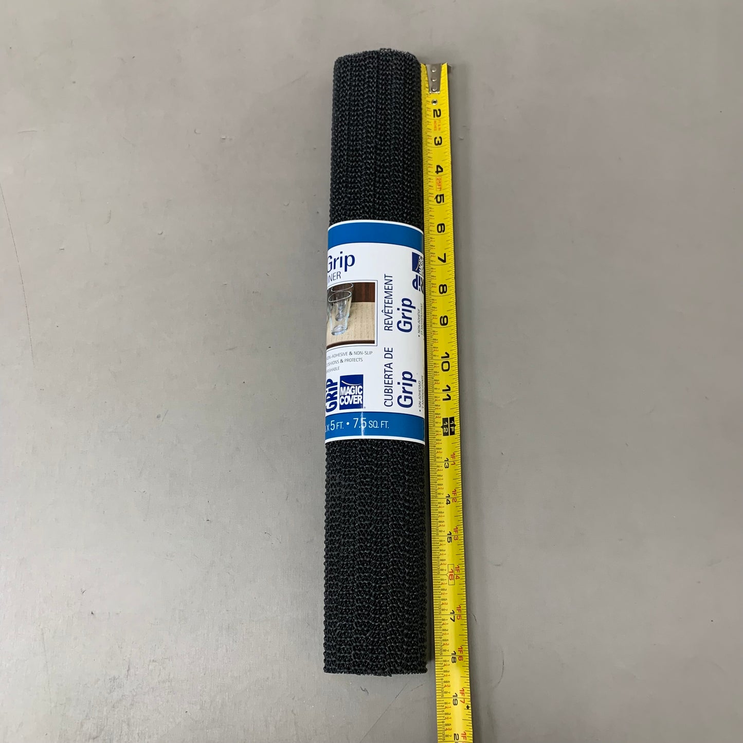 MAGIC COVER (2 Pack) Thick Grip Liner For Shelves, Counter Tops 18"x5' Black 76014