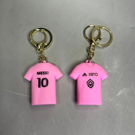 FORVER SPORTS (12 PACK) Messi Soccer Team Jersey #10 Keychain Bright Pink