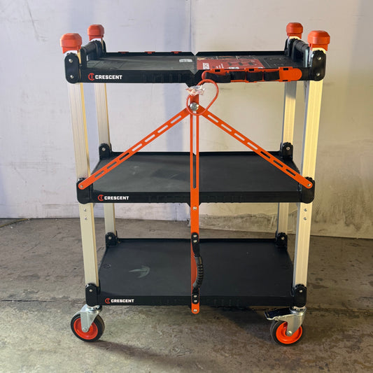 CRESCENT Folding Jobsite Cart Sz 29.5"L x 18"W x 42"H, Black & Orange ATG-9785