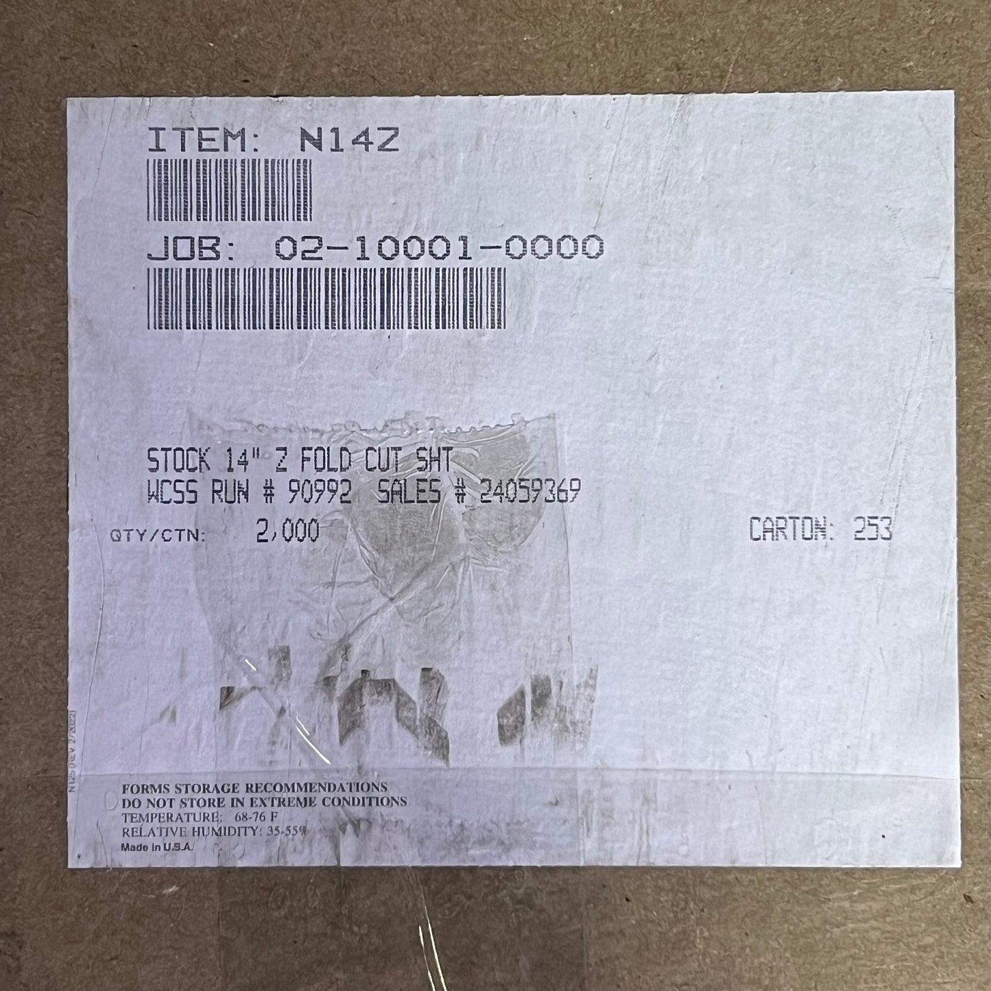 Check Paper (2000 Sheets) Sz 8.5" W x 14" L, White