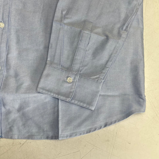 RW & CO Long Sleeve Oxford Button Up Shirt Women's Sz L Brunnera Blue 492971