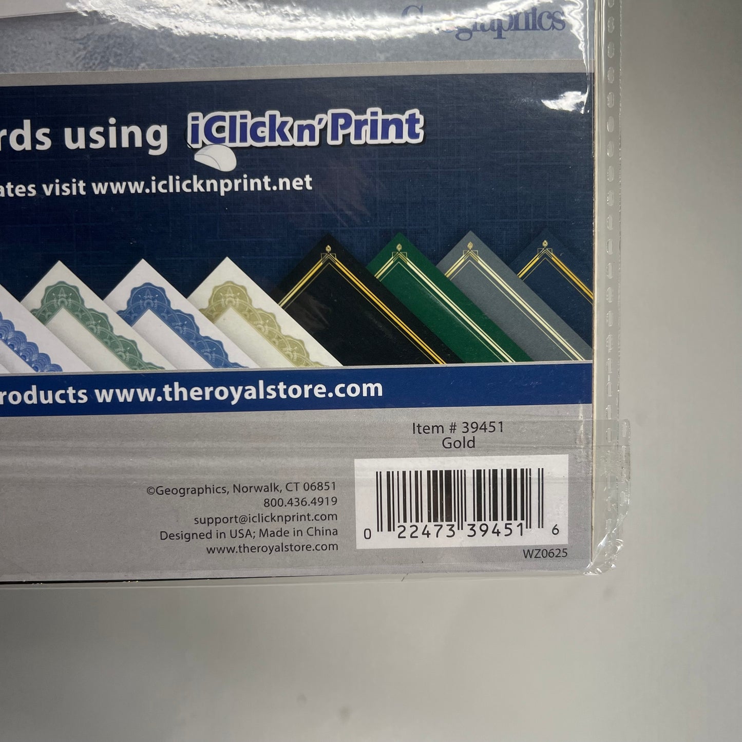 GEOGRAPHICS (4 PACK, 25 SHEETS EACH) Parchment Certificates 8.5"x11" Gold 39451