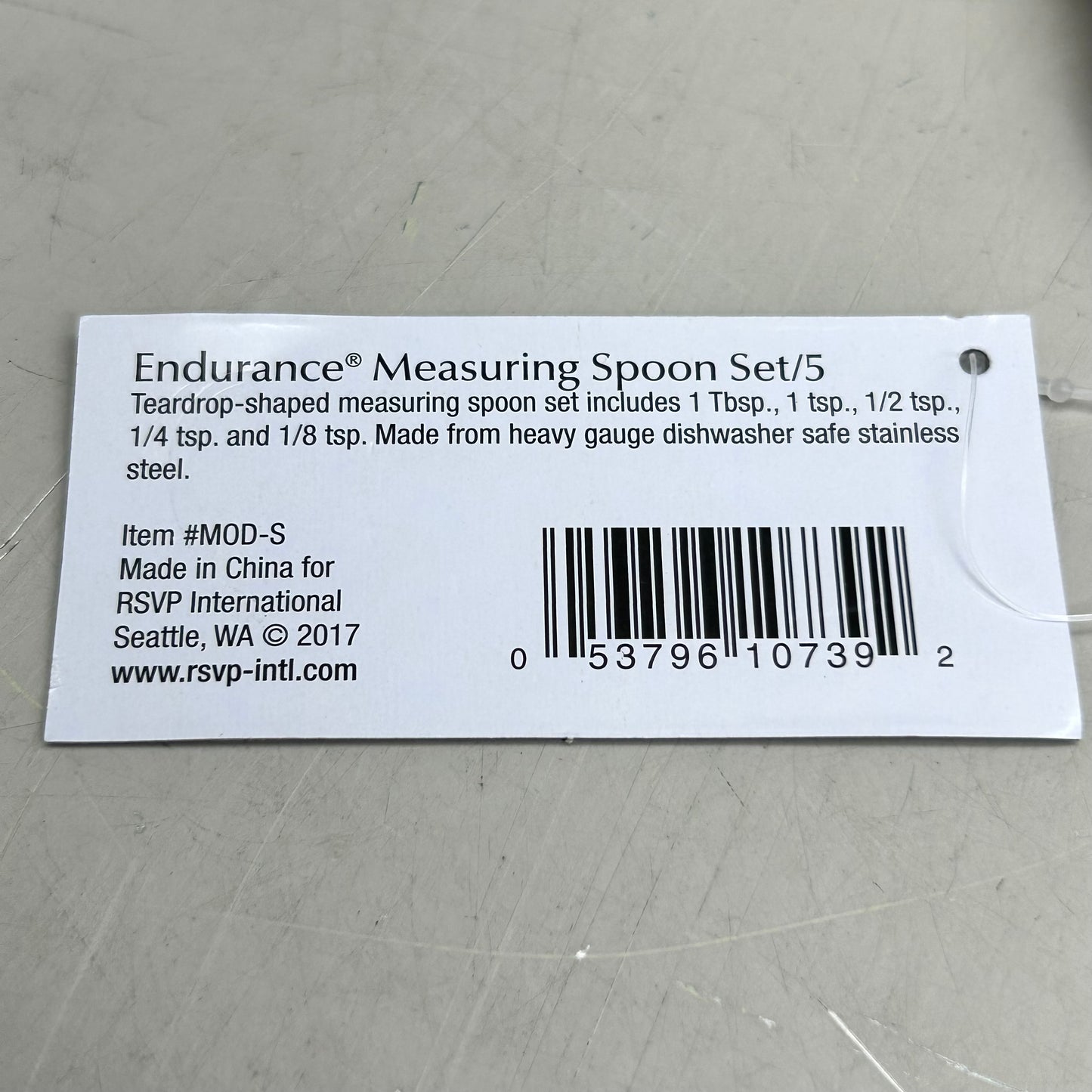 RSVP (5 Spoons) Teardrop Oval Stainless Steel Measuring Spoon 1tbs,1tsp,1/2tsp,1/4tsp,1/5tsp Chrome