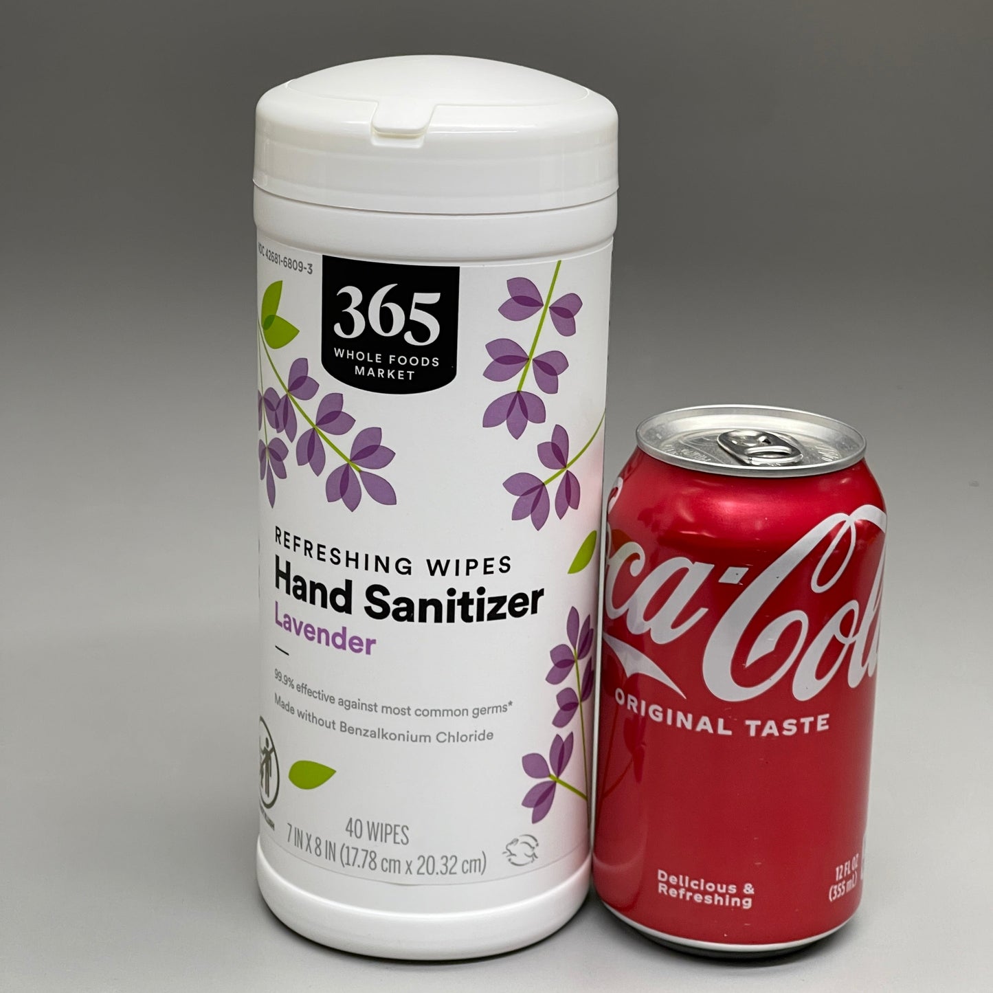 ZA@ 365 WHOLE FOODS MARKET (12 PACK) Refreshing Hand Sanitizer Wipes Lavender 40 Wipes (09/25) A