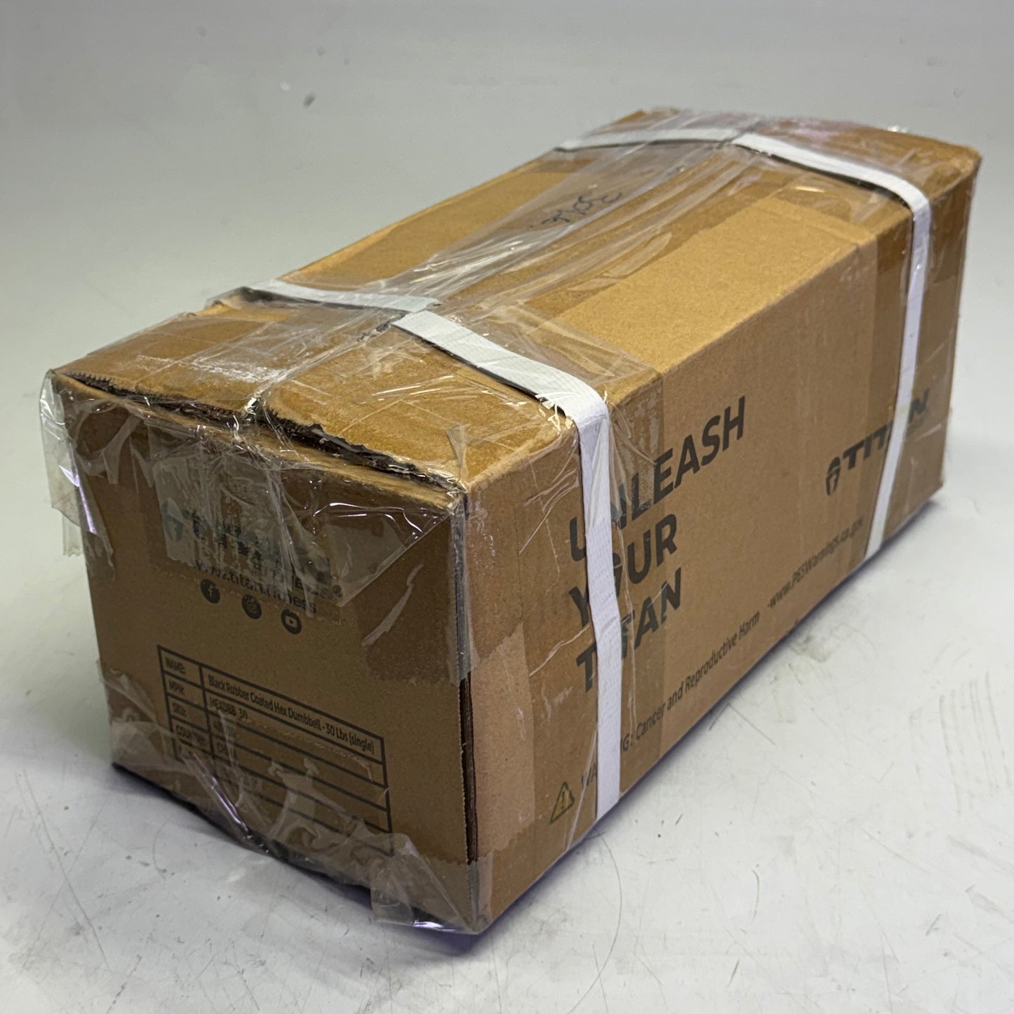 TITAN FITNESS (2 PACK) Black Rubber Coated Hex Dumbbell Single 30lb HEXDBB_30