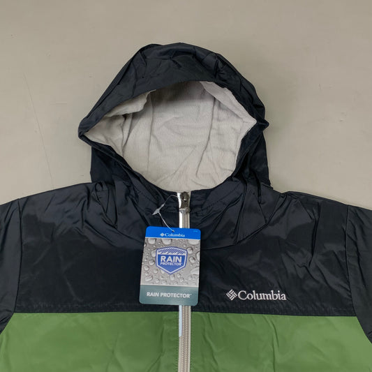 COLUMBIA Rain-Zilla Fleece Lined Jacket Unisex Youth Sz L Black Canteen RB3418-008