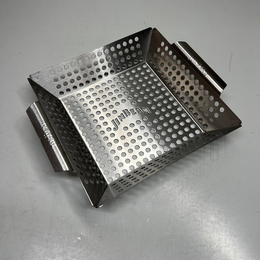 ZA@ JIM BEAM Stainless Steel Square Grilling Wok 13.5"x11"x2.5" Chrome JB0127