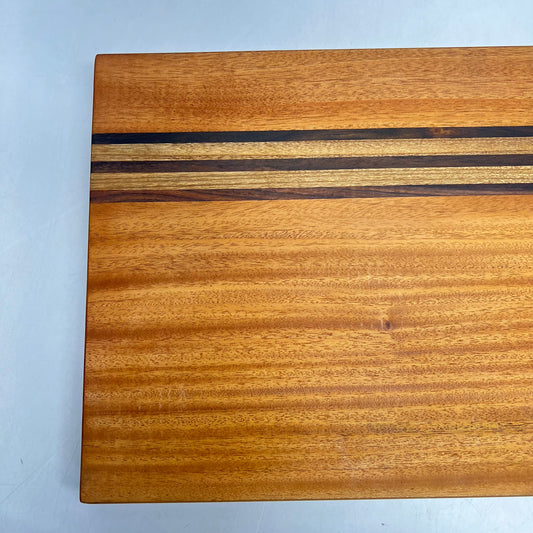 ZA@ SHUMARU Mahogany Edge-grain Cutting Board 19x12x1.6" Tan/Dark Brown