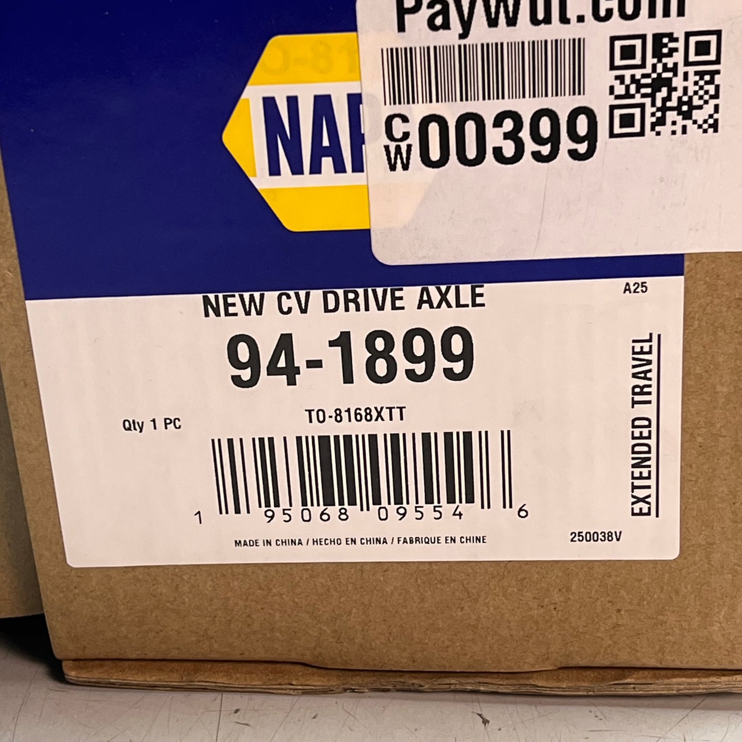 NAPA CV Drive Axle For Lexus & Toyota Vehicle Models Black/Silver 94-1899