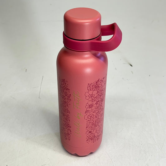 CHRISTIAN ART GIFTS Walk By Faith Stainless Steel Water Bottle 24 Fl Oz Pink