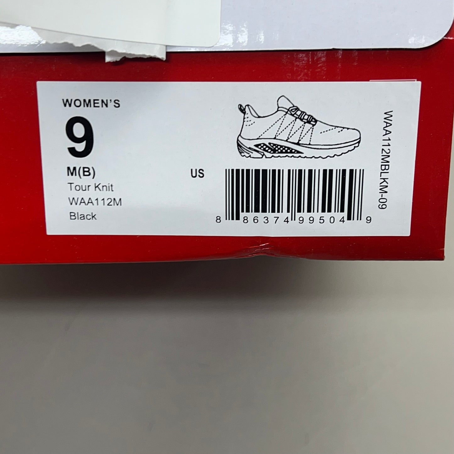 PROPET Tour Knit Sneaker Cushion Insole Women's Sz 9 M(B) Black/White WAA112M