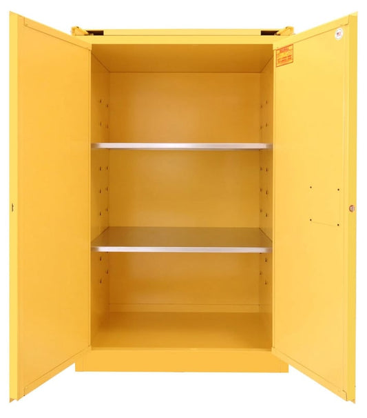 Z@ SECURALL Flammable Safety Storage Cabinet 90 Gal, 67” x 43” x 31” Yellow A390