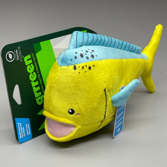 GRRREEN Mahi Mahi Fish Plush Dog Toy Squeaky for Interactive Play