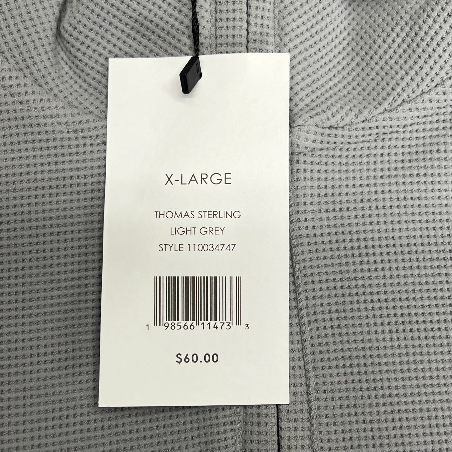 THOMAS STERLING Half Zip Soft Waffle Knit Jacket Mens Sz XL Light Grey 1100034747