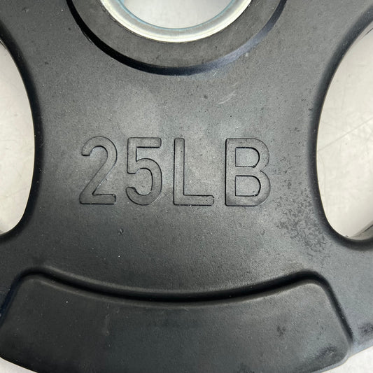 TRI-GRIP Single Rubber Plate 25lb, Black