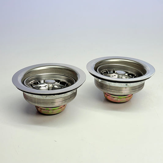 WEBSTAURANT(2 PACK) Regency 3 1/2" Basket Drain With Strainer- 1 1/2" IPS Silver