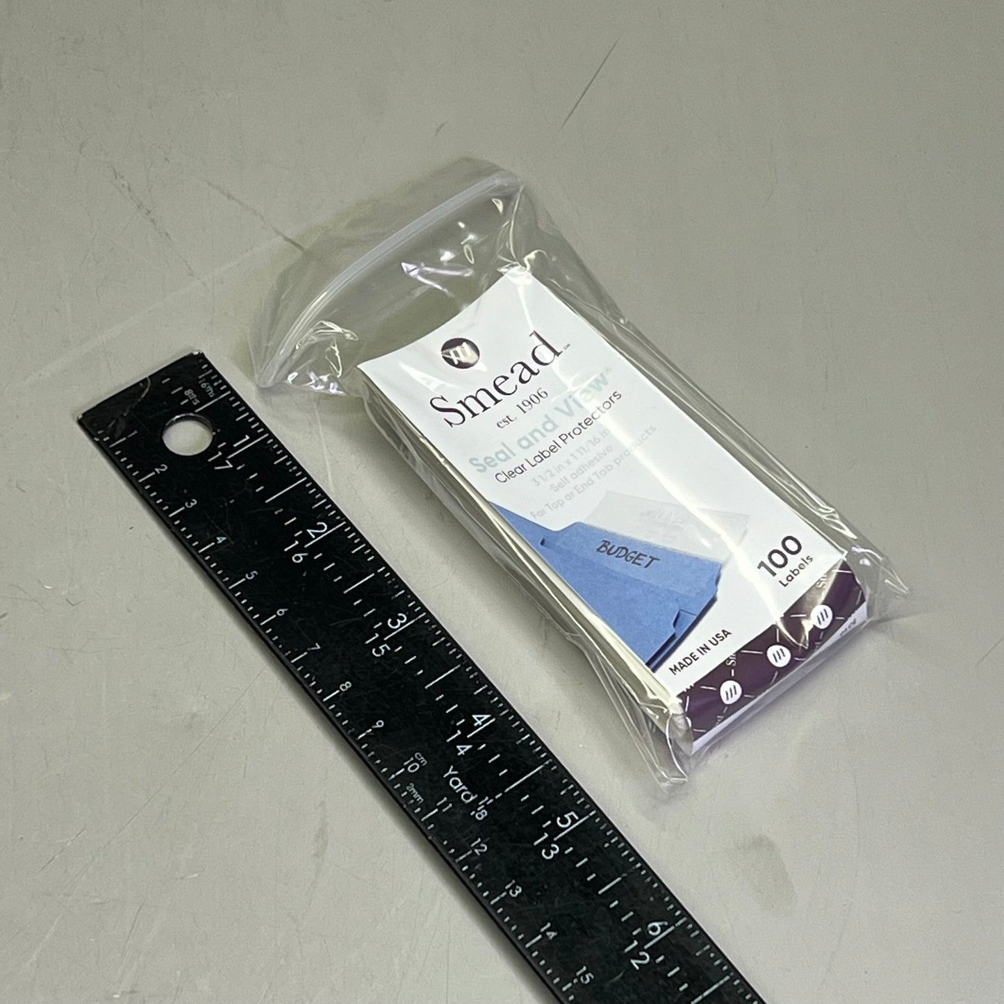 SMEAD (500 PACK) Seal & View Label Protectors 3-1/2" x 1-11/16" Clear 67600