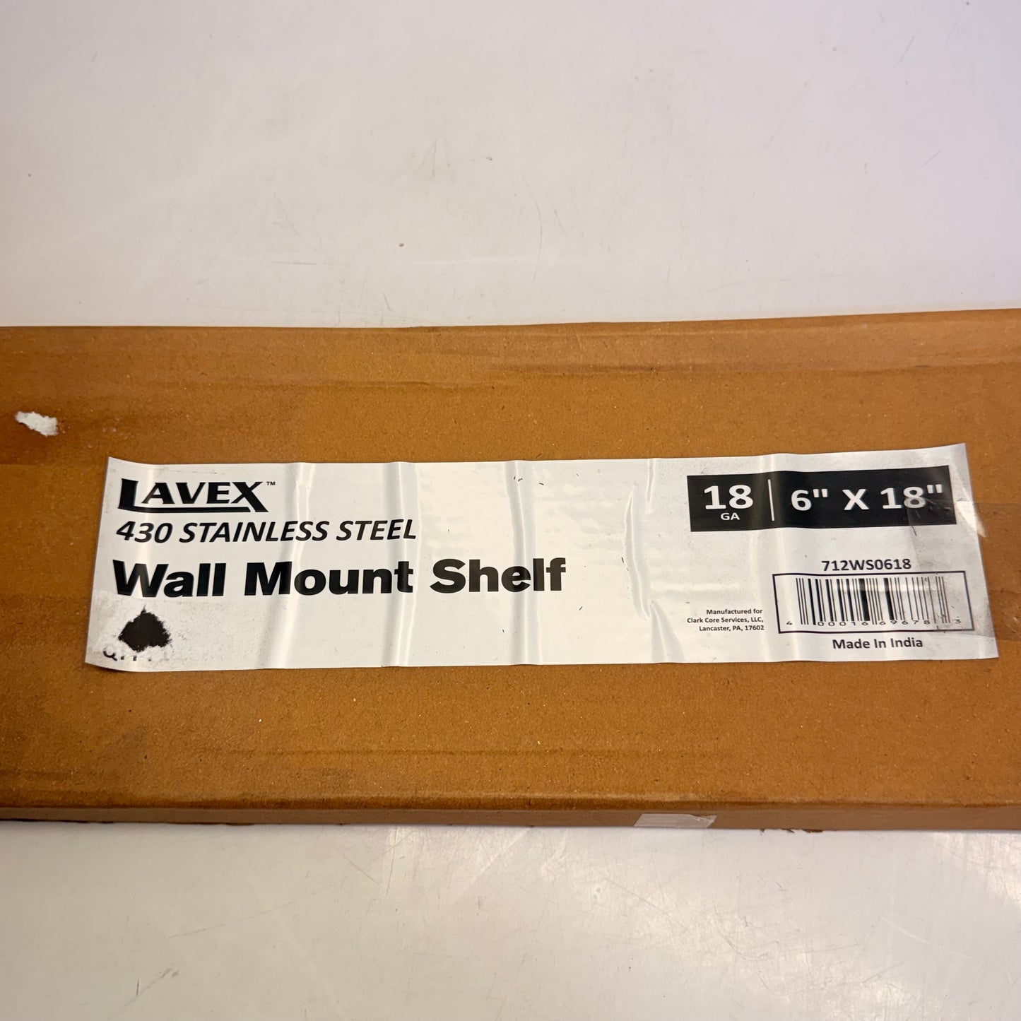 LAVEX 430 Stainless Steel Wall-Mount Shelf 18 GA 6" X 18" 712WS0618 (New-Other)