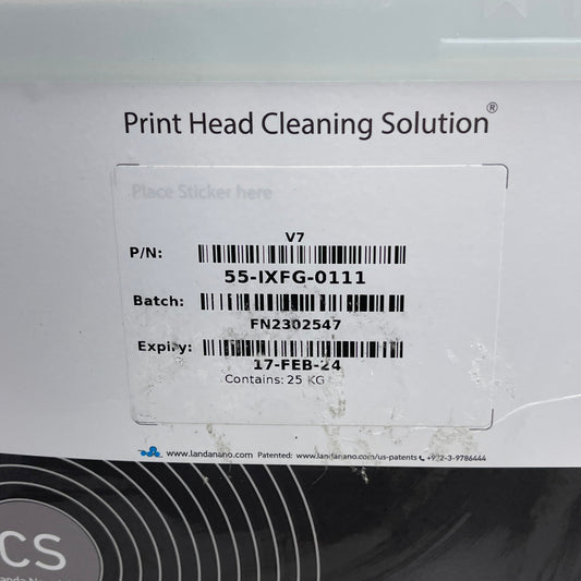CS LANDA NANOINK Printhead Cleaning Solution 25Kg, 6.6 Gal (55-IXFG-0111) BB 02/24