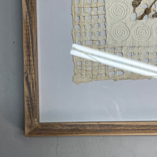 RAZ IMPORTS 2024 Paper Mache Framed Wall Art 32" Tan/White 4428005