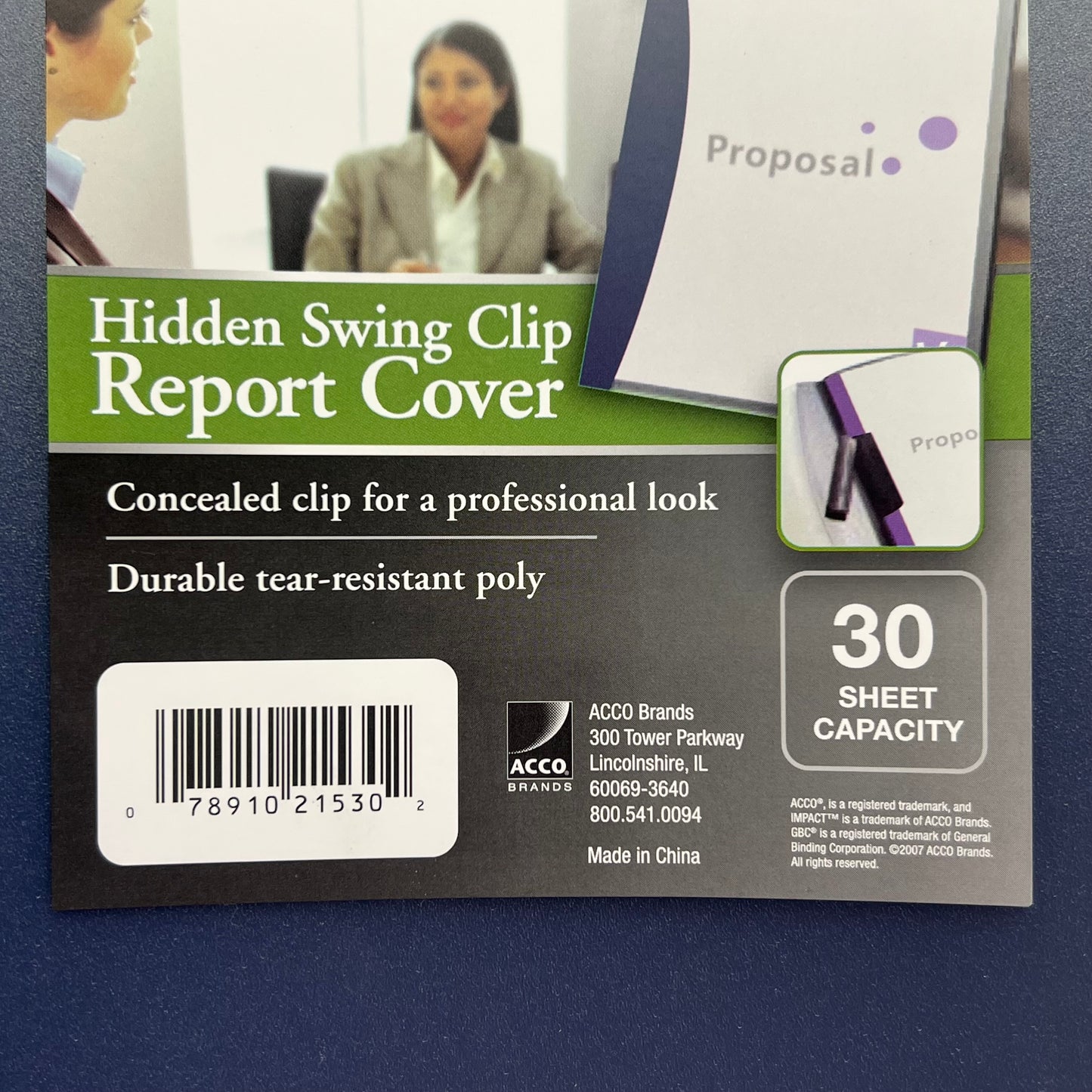 IMPACT (6 PACK) Hidden Swing Clip Report Cover 9 X 11-1/2" Navy Blue Q-21530