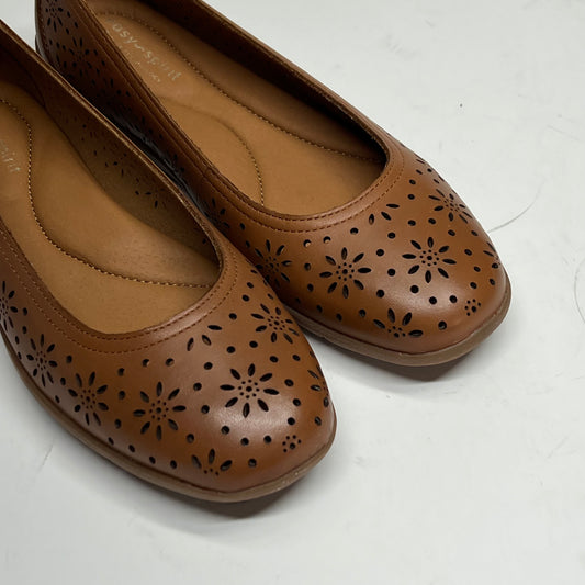 EASY SPIRIT Araceli Leather Ballet Flats Genuine Leather Women's Sz 10M Brown (As-Is)