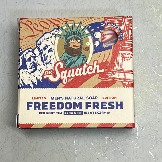 DR SQUATCH (3 PACK) Freedom Fresh Men's Natural Bar Soap Zero Grit 5oz
