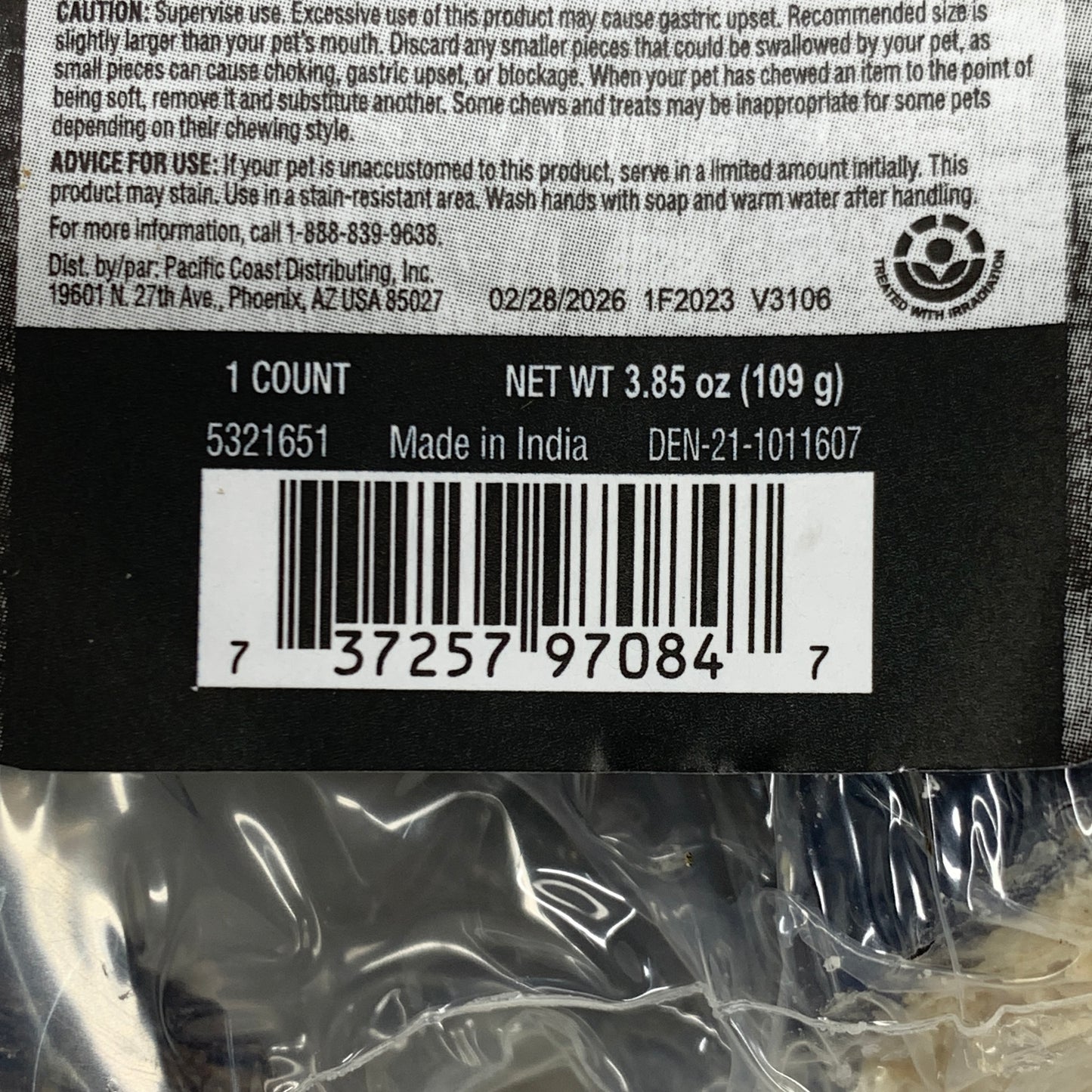 DENTLEY'S (12-PK) Filled Buffalo Horn Dog Treat Peanut Butter 5321651 BB 02/26