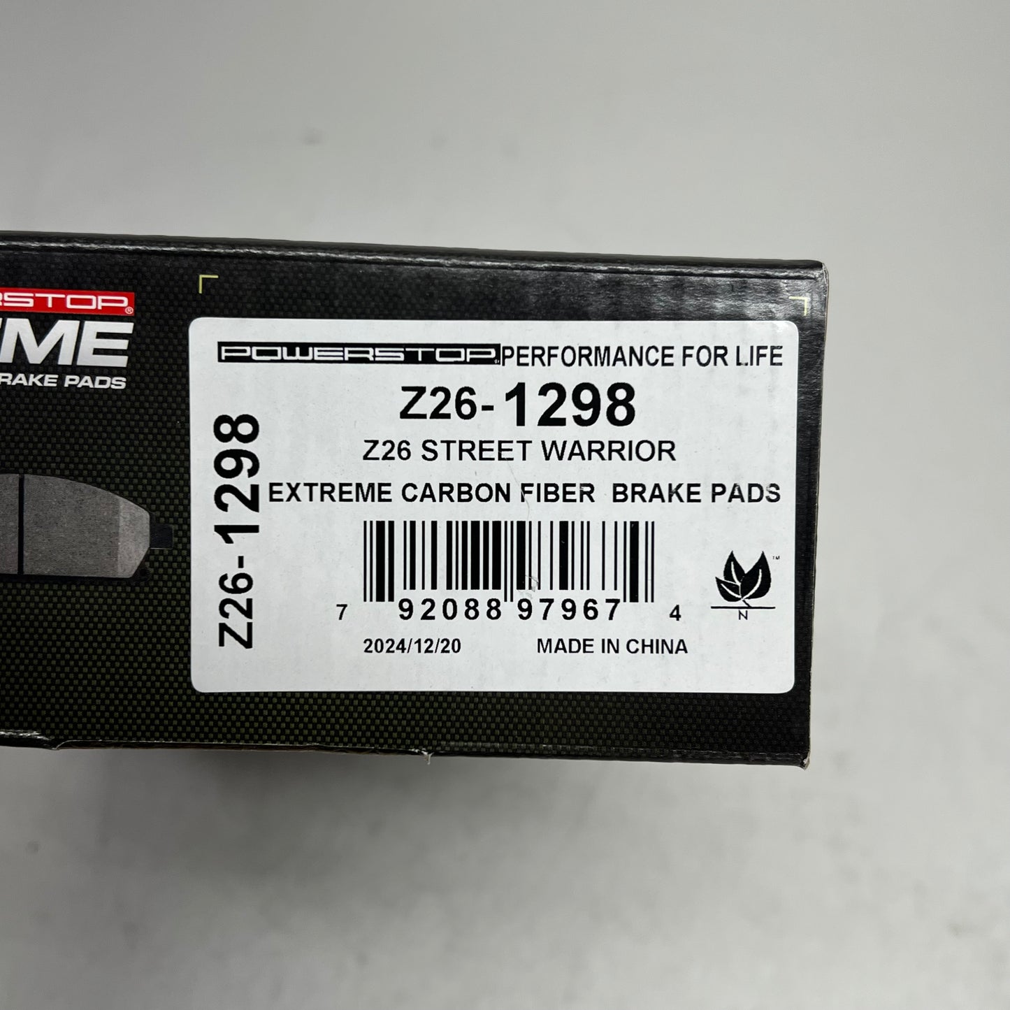 POWER STOP Carbon Fiber Ceramic Street Performance Brake Pads Front Z26-1298