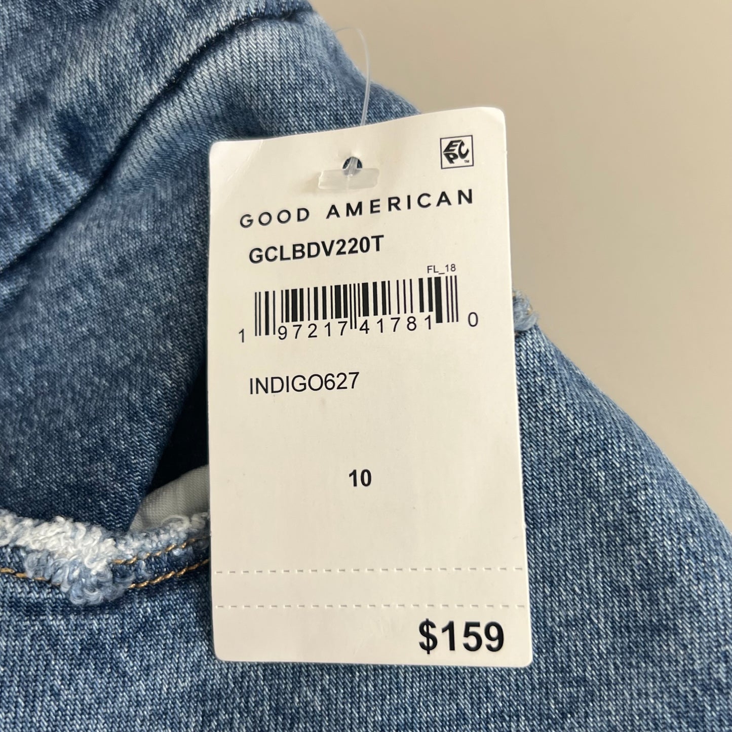 GOOD AMERICAN Good Classic Slim Bootcut High-Rise Jeans Women's Sz 10 Indigo627 GCLBDV220T