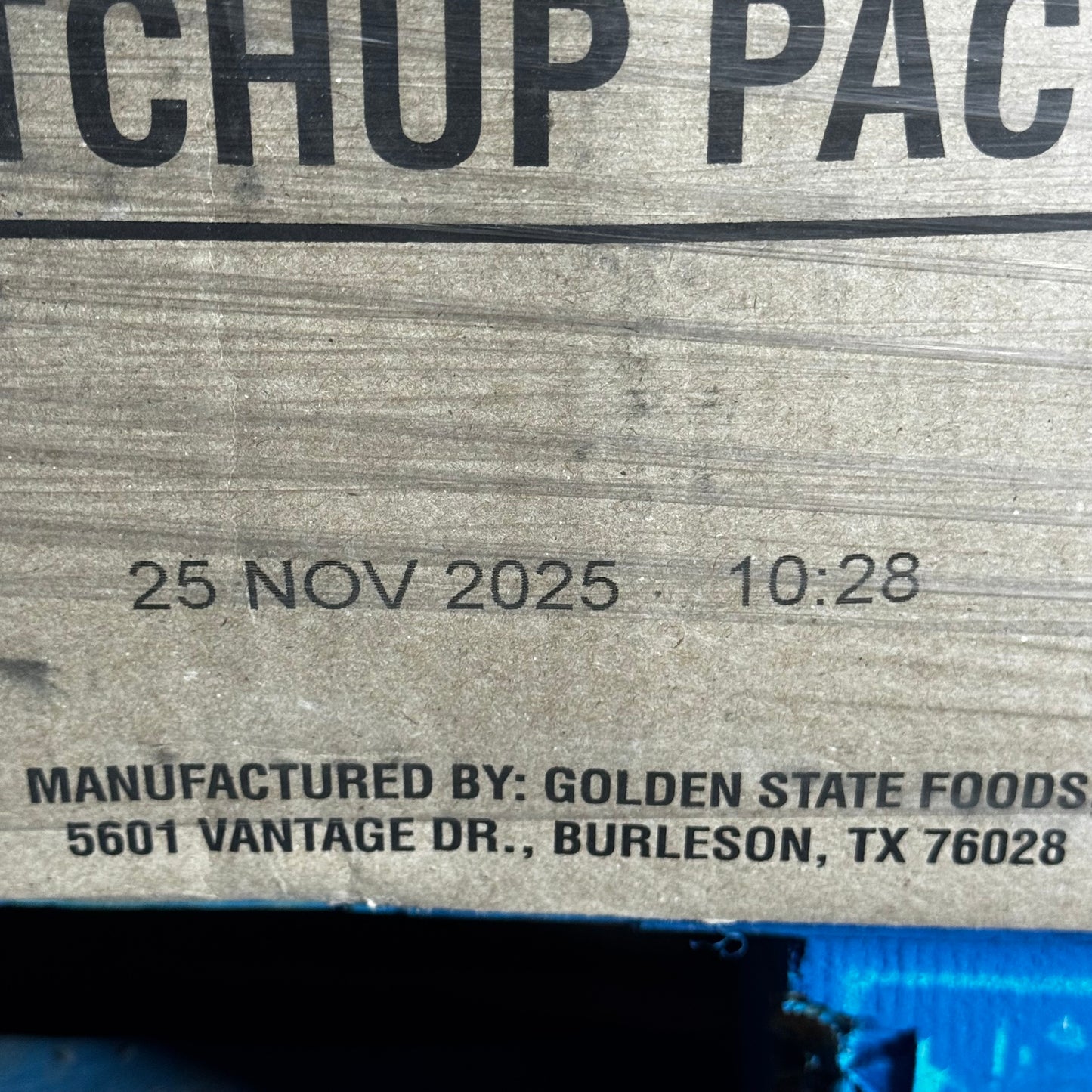 ZA@ KETCHUP (1500 Count) Packet 29.76 Lbs 123313 BB 11/25 (New Other, Distressed Box)