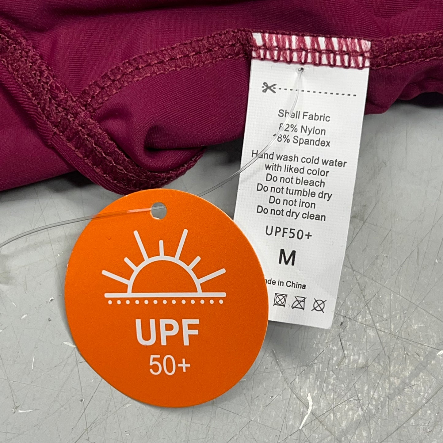 ATTRACO High Waisted Board Shorts Swimwear W/ Pockets UPF 50+ Women's Sz M Wine