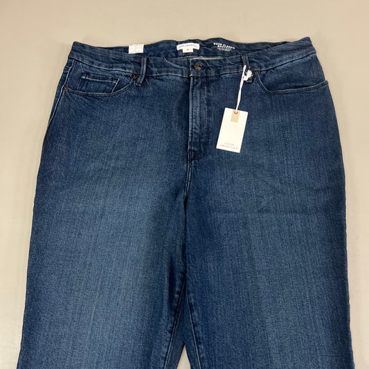 GOOD AMERICAN Good Classic Slim Bootcut High-Rise Jeans Women's Sz 18 Plus Indigo700 GCLBT220T