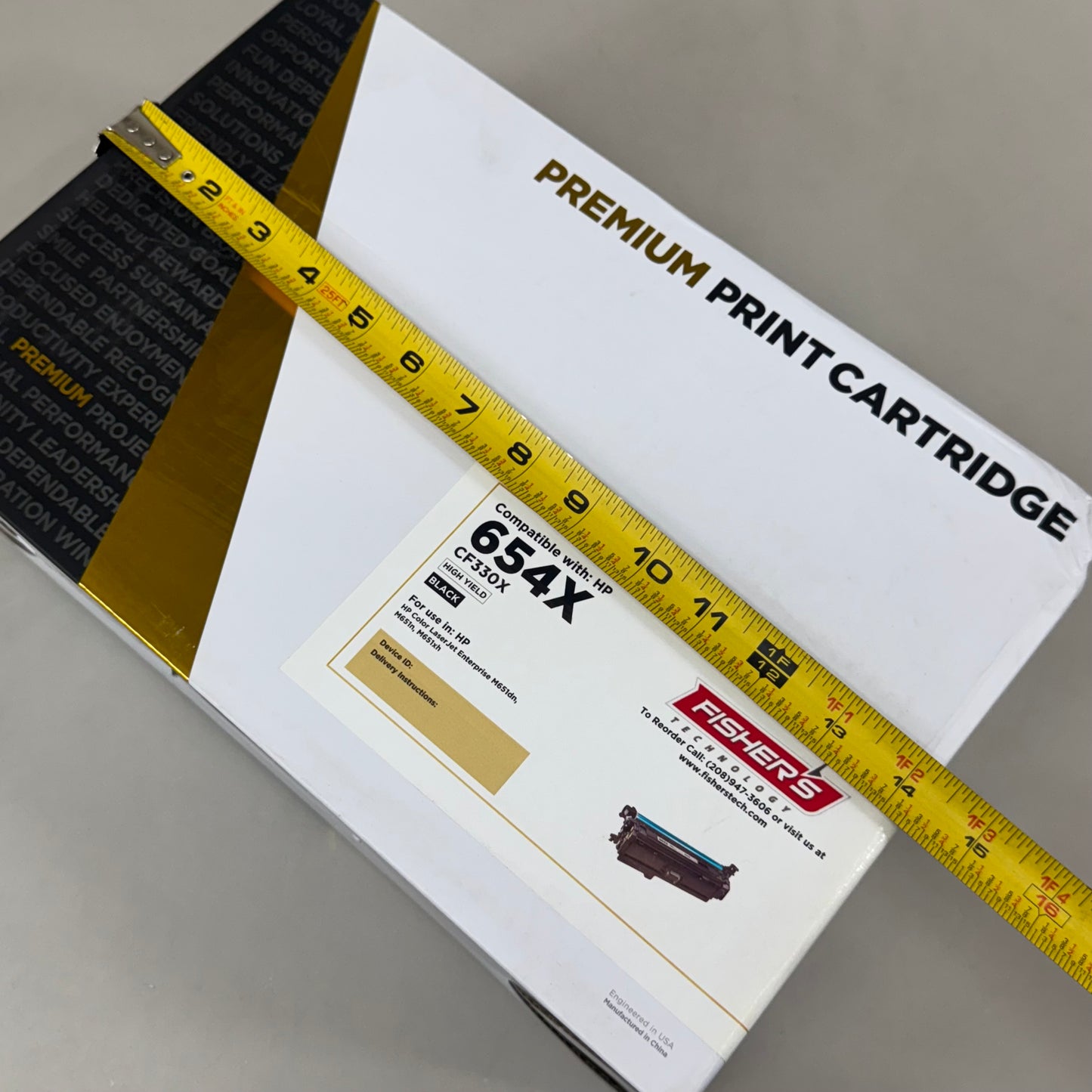 FISHER'S TECHNOLOGY High Yield Premium Print Cartridge For HP Printer 654x Black CF330X (New Other- Distressed Packaging)