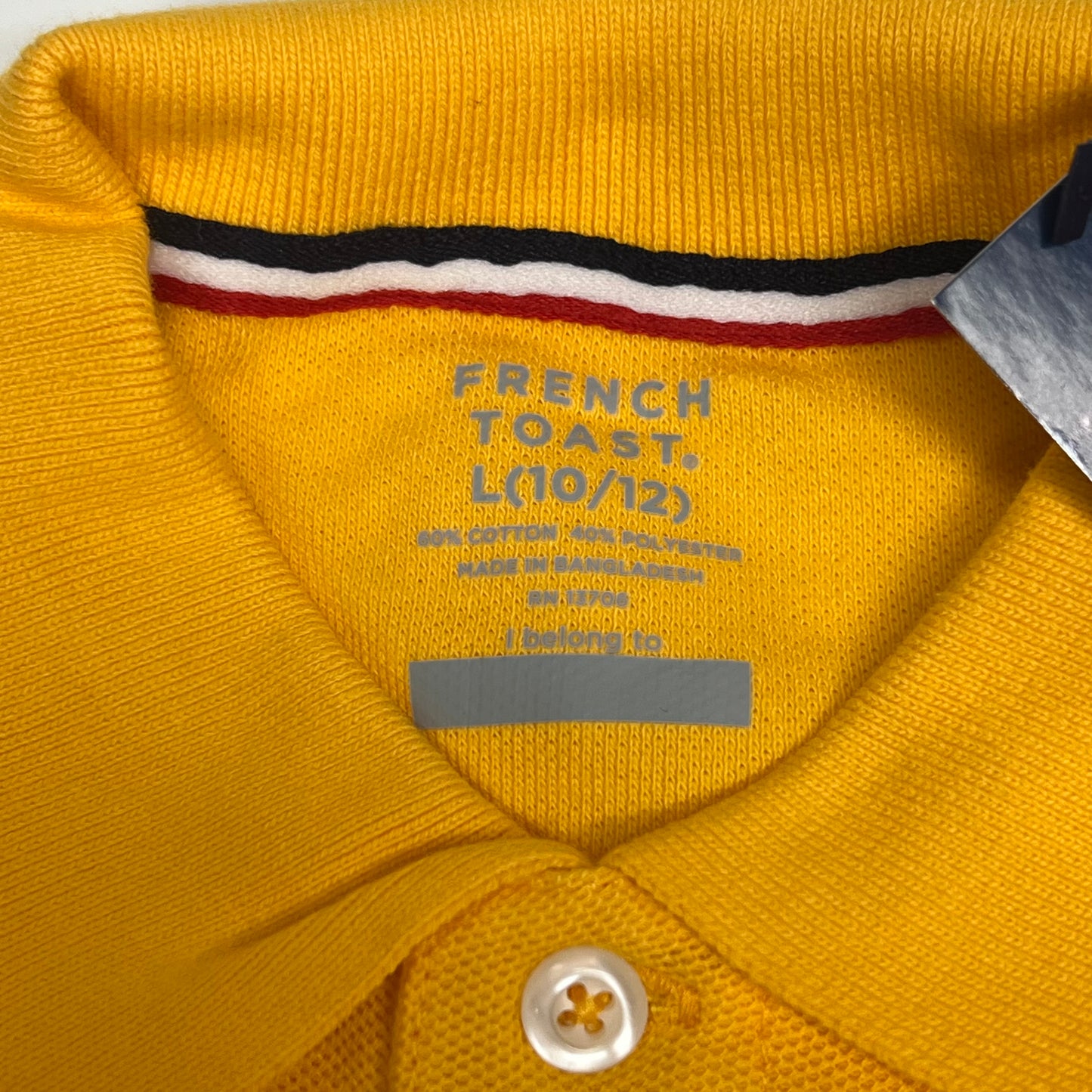 ZA@ FRENCH TOAST Schoolwear Made for Kids Long Sleeve Polo Boys Sz L Gold 1009