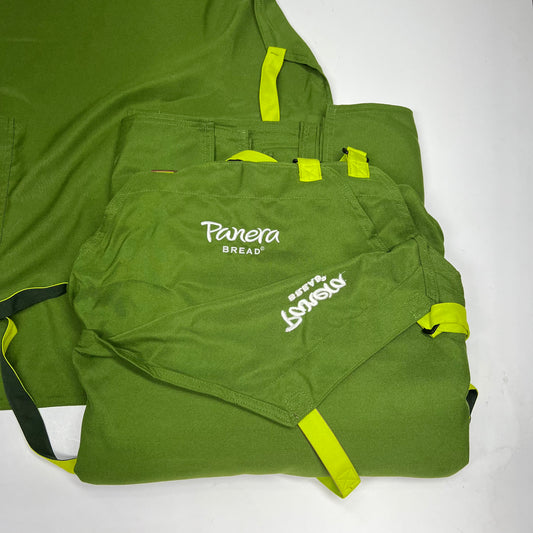 ZA@ PANARA BREAD (10 PACK) Aprons W/ Adjustable Neck Strap & Pockets 33"x28" Green/Bright Green AP0297