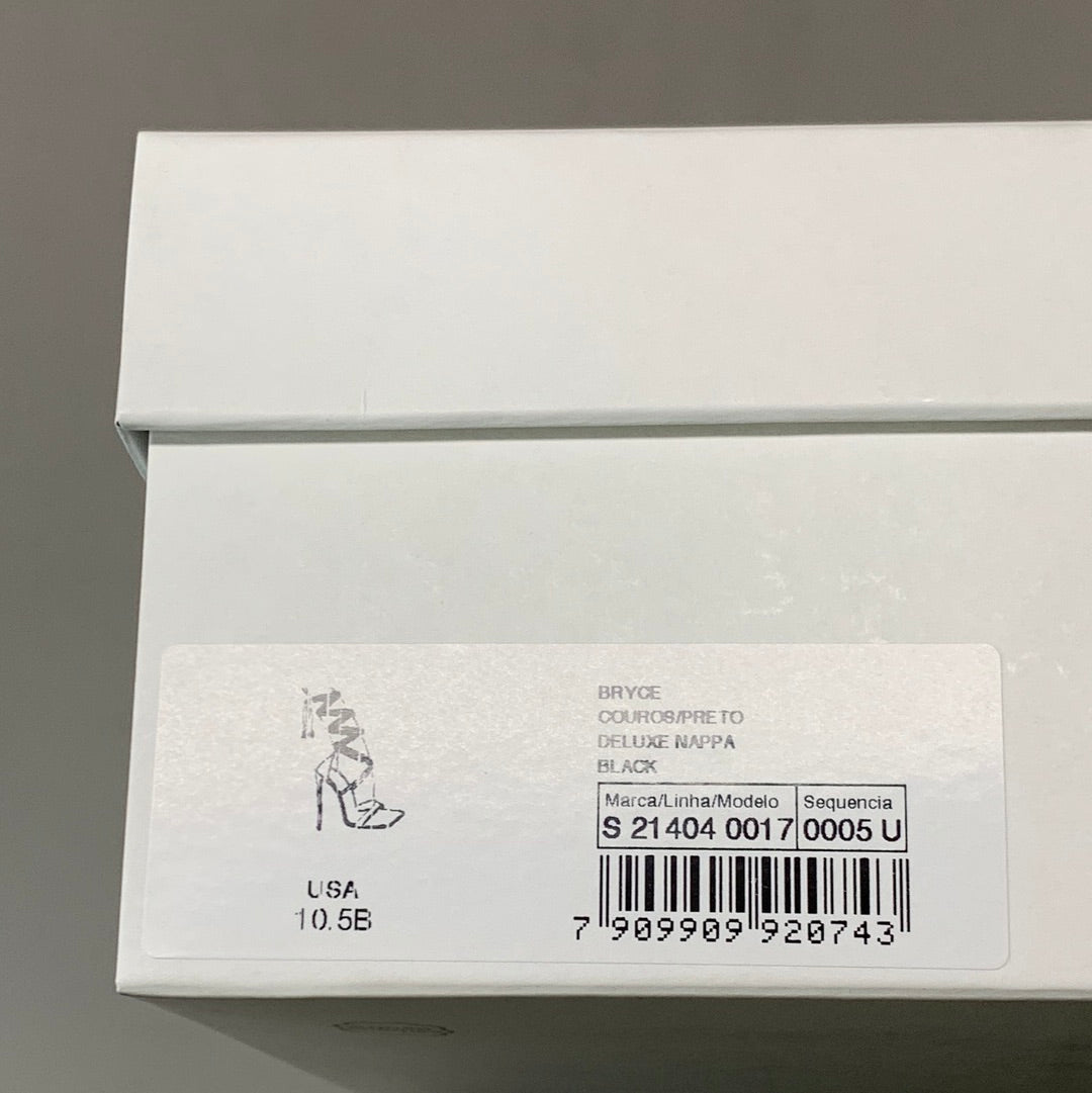 SCHUTZ Bryce Ankle Tie Women's Leather High Heel Strappy Sandal Black Sz 10.5B (New)