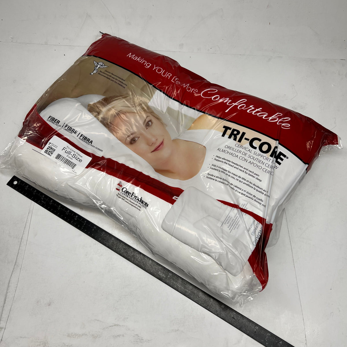 STERLING Tri-core Cervical Support Pillow - Full Size Firm White FIB-200