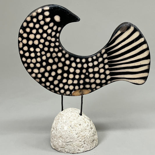 BLACK FOREST Set of 2 Clay Lenca Bird Desktop Decor