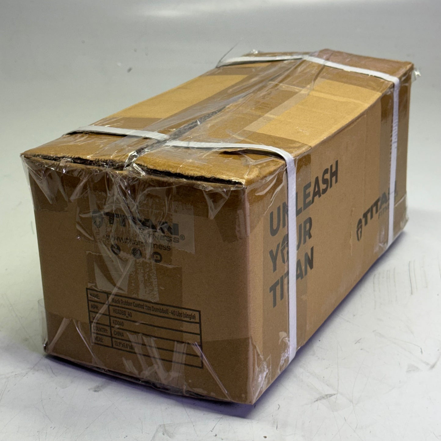 TITAN FITNESS (2 PACK) Black Rubber Coated Hex Dumbbell Single 40lb HEXDBB_40